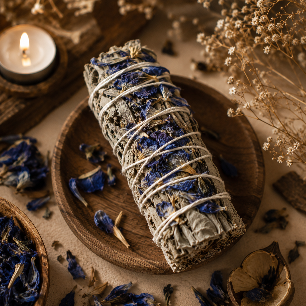 Sacred Blue Lotus Sage Smudge Stick | Believed to Inspire Tranquility