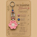 Bloom Keychain Code 01 | Rhodonite + Evil eye + White Shell Star