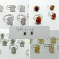 Crystals Ring - Raw Natural Stone Adjustable | Mix Exclusive Silver Plated Miyu