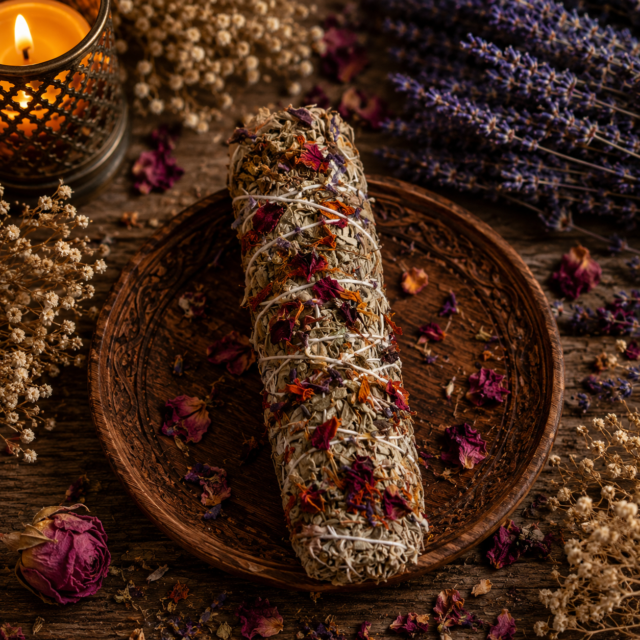 Sacred Floral Touch White Sage Smudge Stick | Believed to Refresh Space