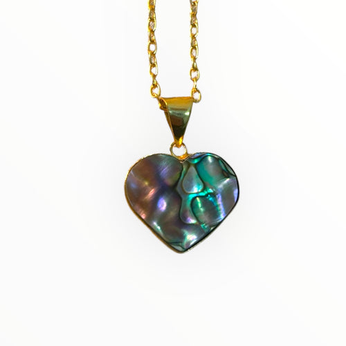Abalone Shell Heart Pendant - Natural & Original | Gold Plated