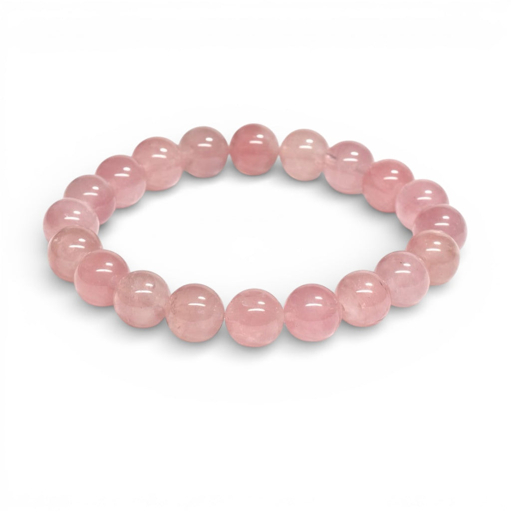Rose Quartz Crystal Bracelet - Original Round | Traditionally Known as the Stone of Love & Inner Peace