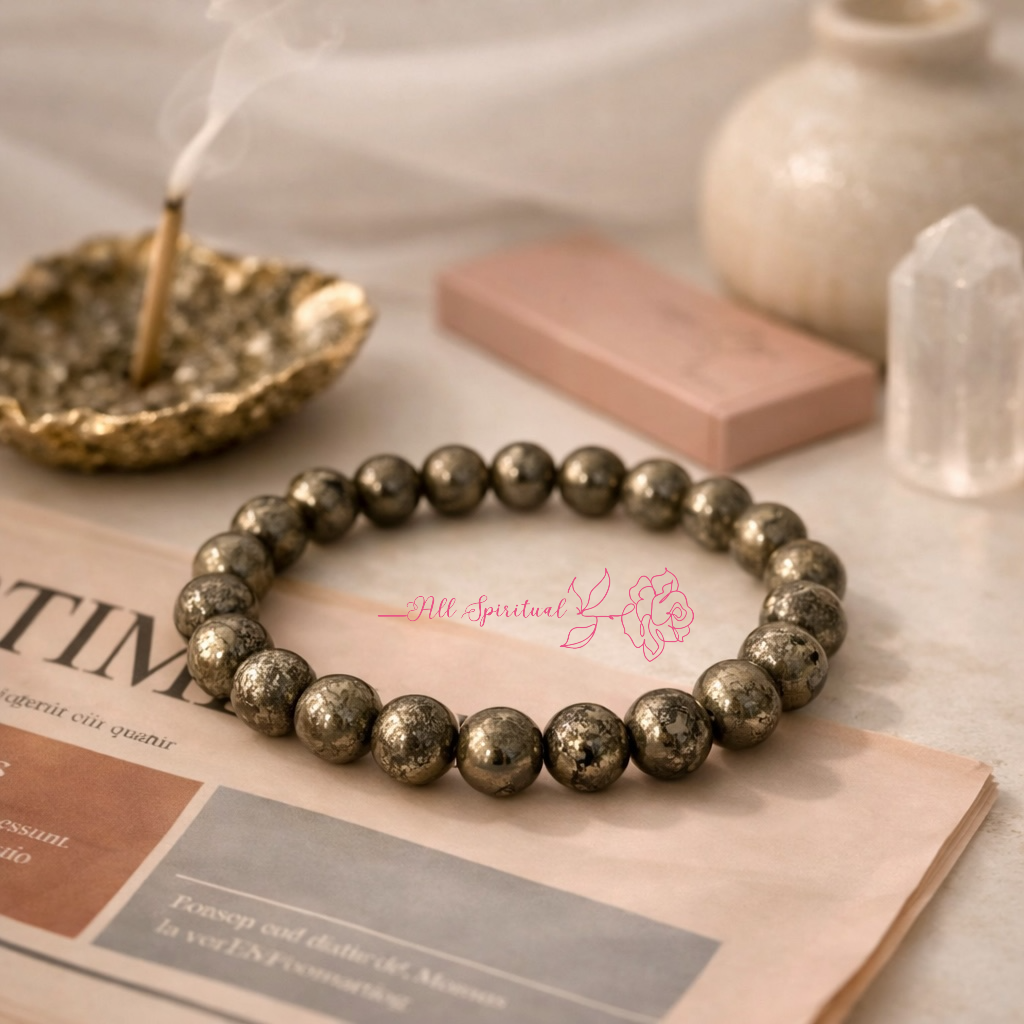 Pyrite Crystal Bracelet - Original Round | Traditionally Known as a Stone of Abundance & Prosperity