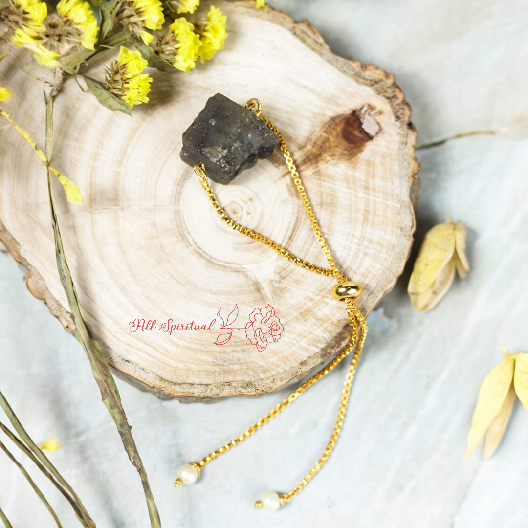 Labradorite Bracelet - Raw Natural Stone | Adjustable