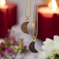 New Moon Pendant - Druzy Agate Stone | Gold Plated