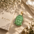 Green Aventurine Pendant - Buddha Head Carved Natural Stone