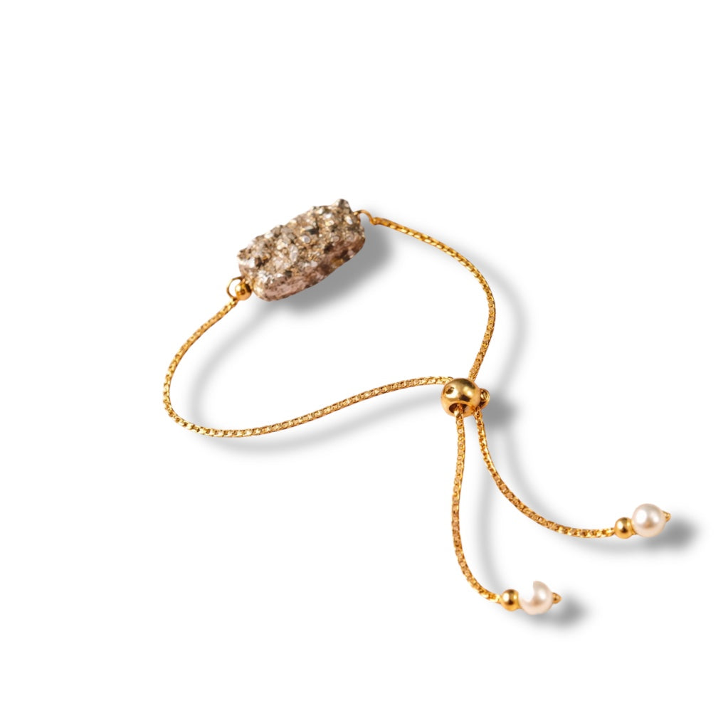 Pyrite Bracelet - Raw Natural Stone Adjustable | Essence of Confidence