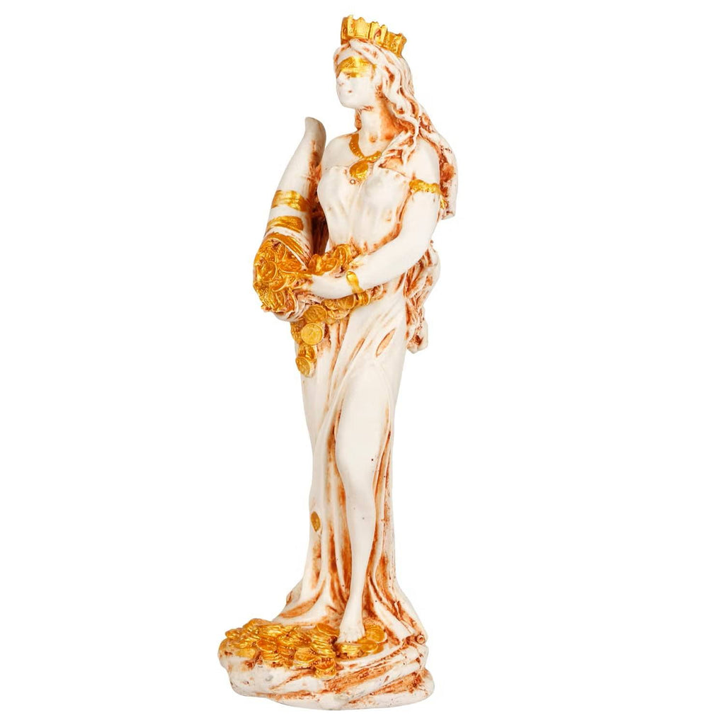 Goddess Fortuna Idol - PolyResin White Statue | Abundantia