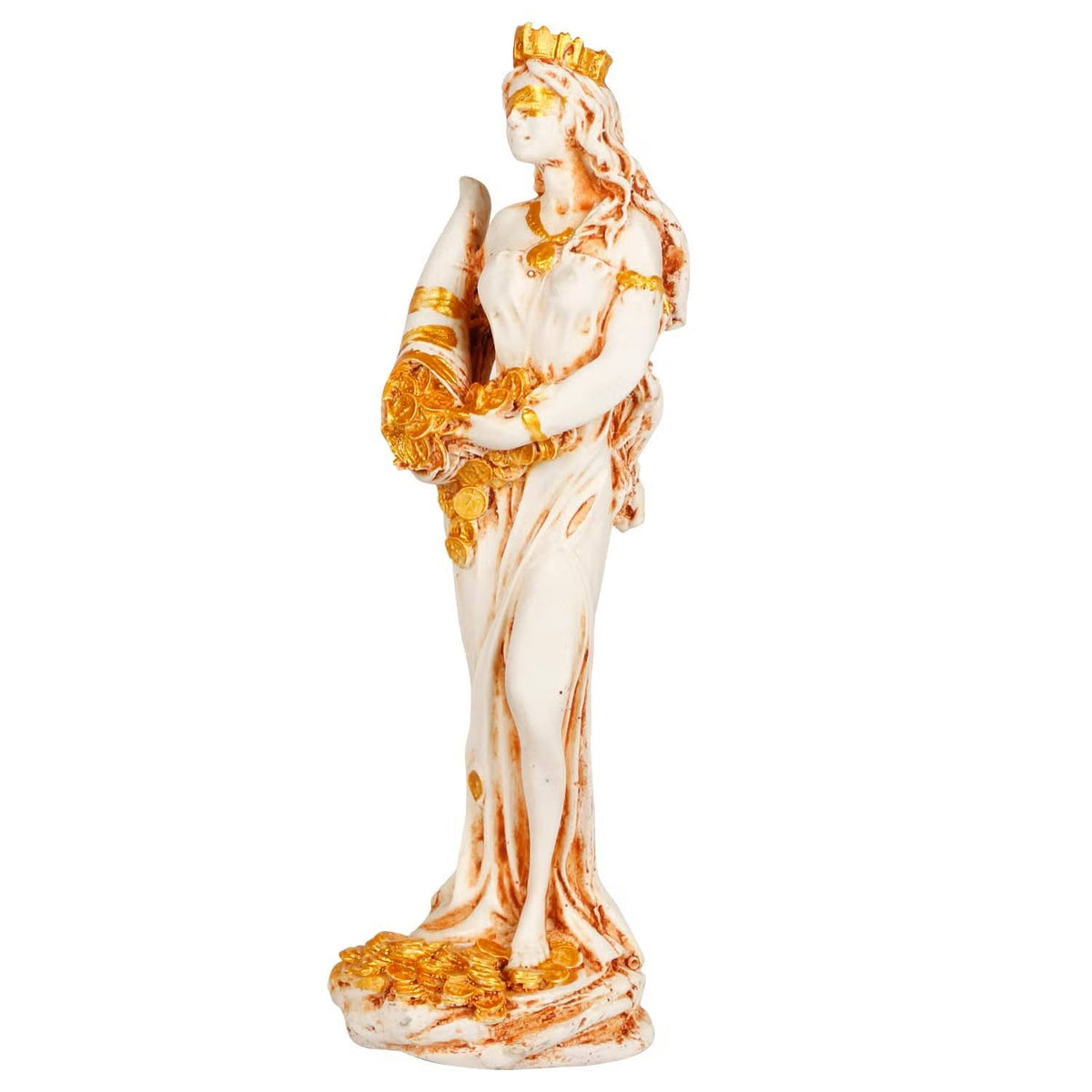 Goddess Fortuna Idol - PolyResin White Statue | Abundantia