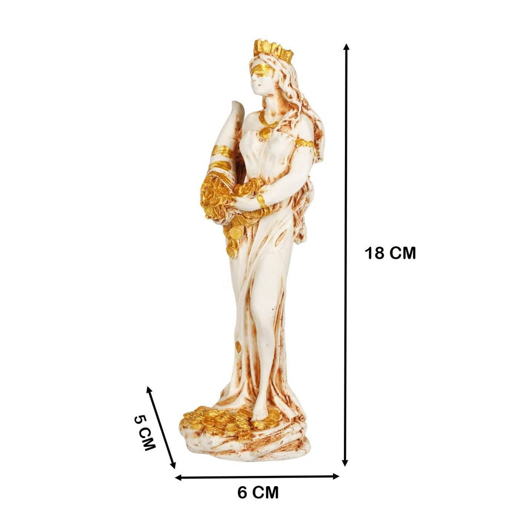Goddess Fortuna Idol - PolyResin White Statue | Abundantia
