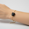 Black Tourmaline - Raw Natural Stone Bracelet Adjustable | Essence of Protection