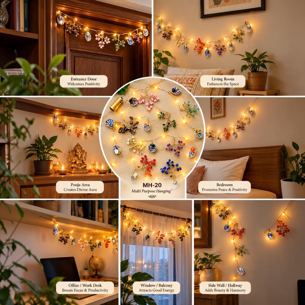 Multipurpose Door Hanging - Natural Multi Crystals