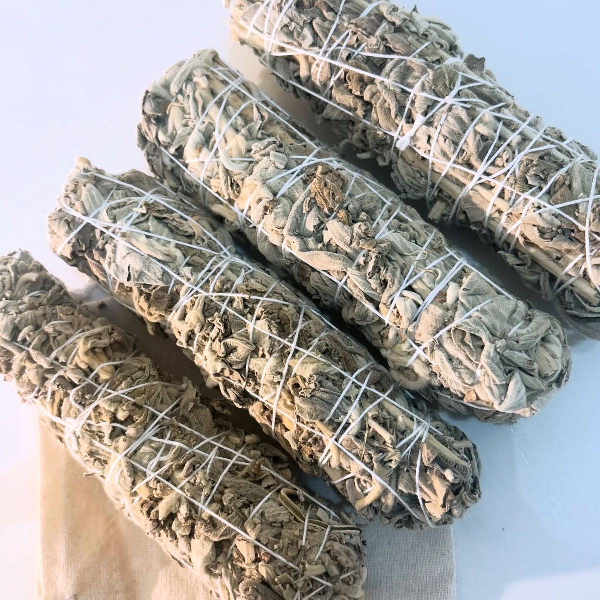 White Sage Smudge Stick – Indian (Set of 4) | Believed to Support Space Cleansing, Calmness & Spiritual Clarity