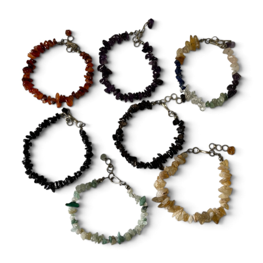 Assorted Crystals Bracelets - Chips Natural Stone Adjustable | Destino