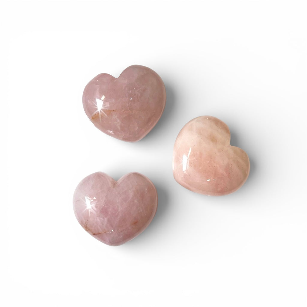 Rose Quartz Heart - Puffy | Traditionally Associated With Heart Chakra & Promoting Love