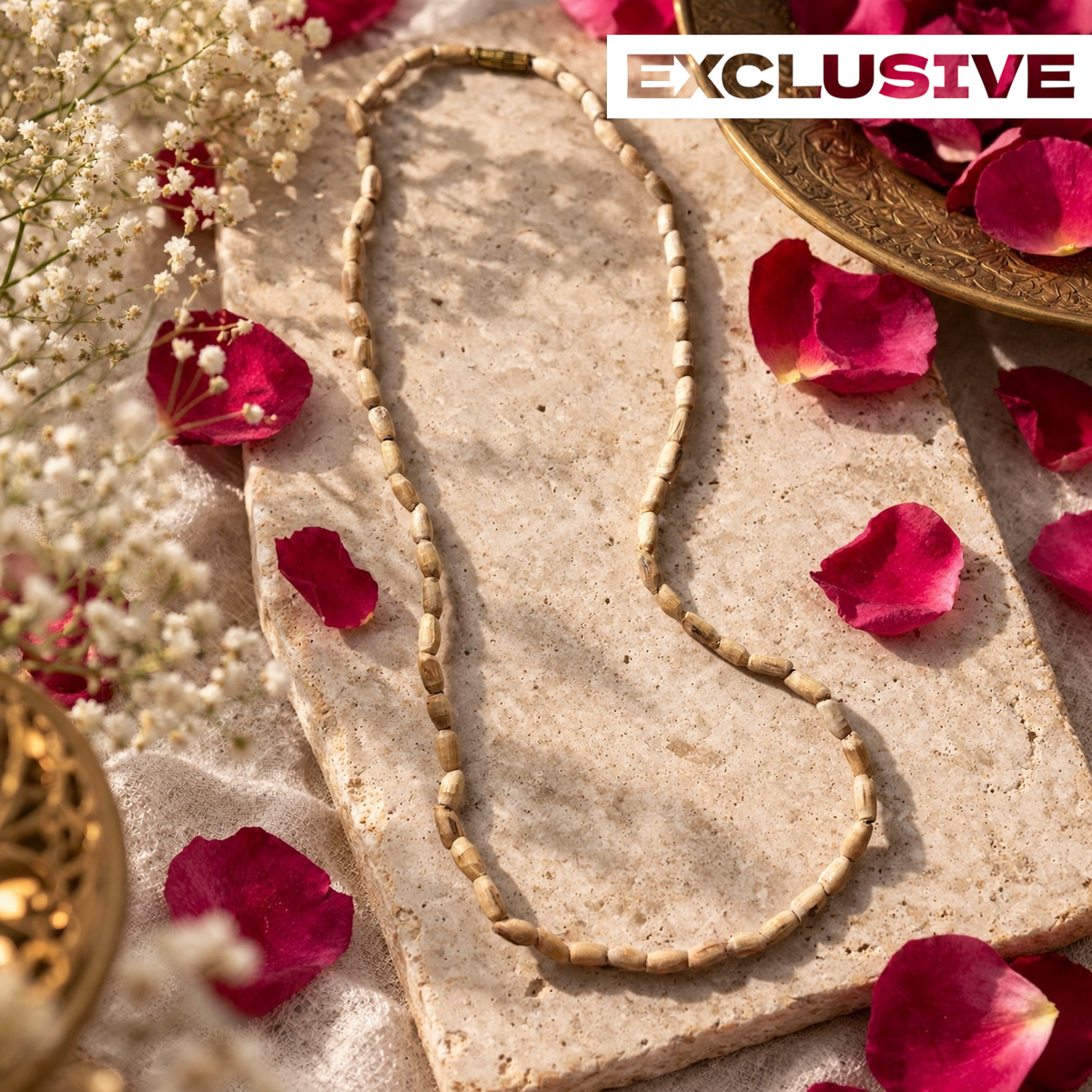 Tulsi Mala - Natural Basil Rosary Single Line Kanthi | Divine Grace