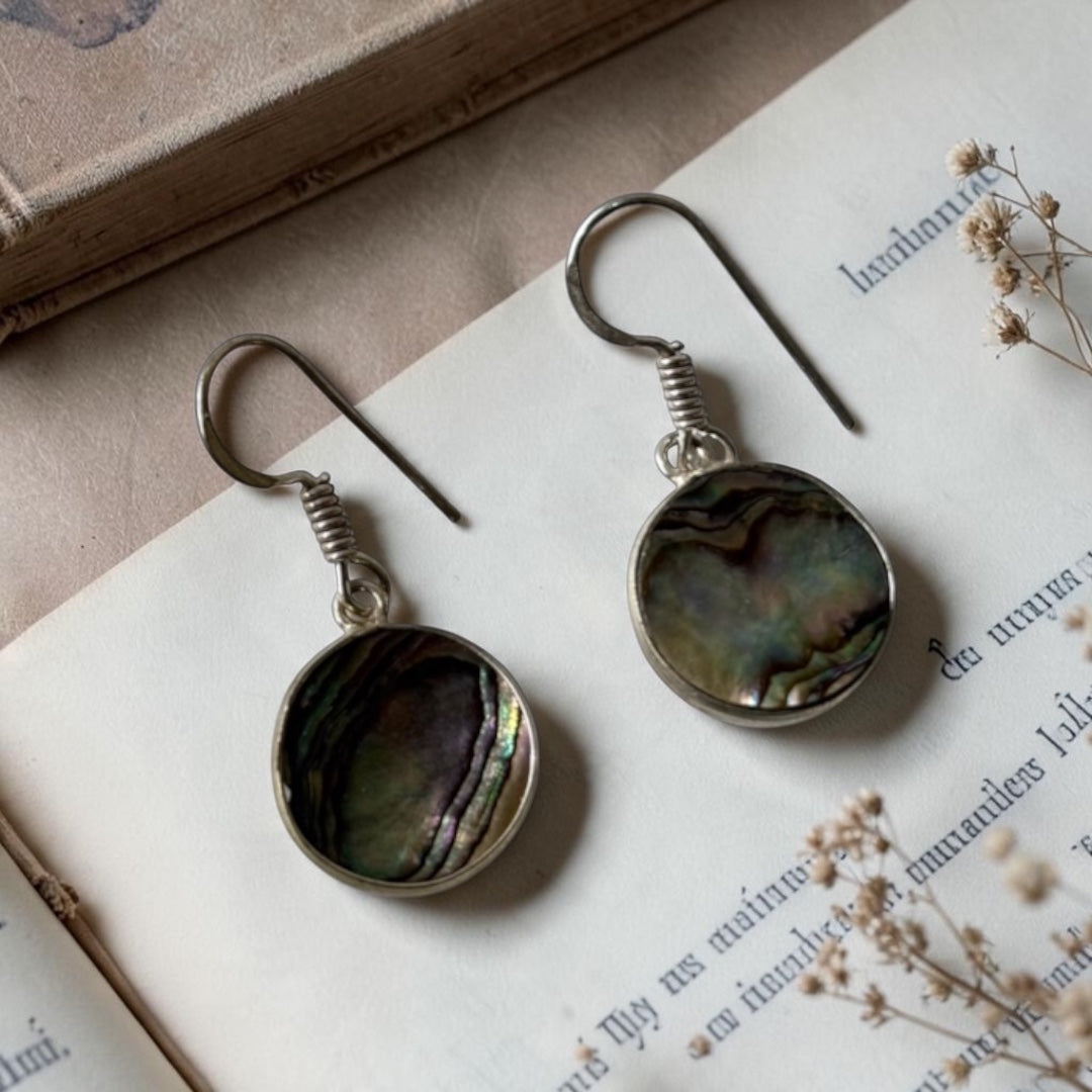 Abalone Shell Earings - Natural Sea Shell Silver Plated | Abulón IV
