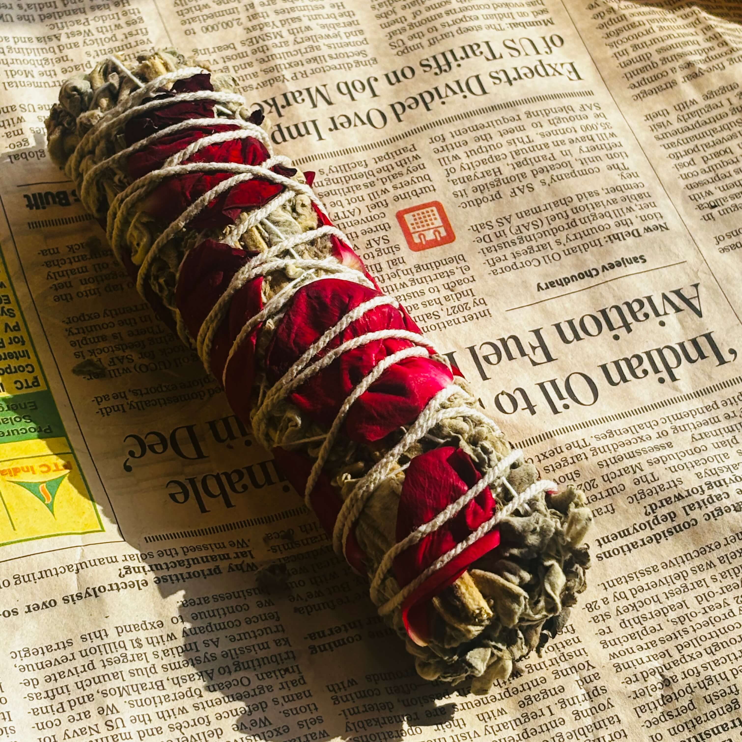 Sacred Petal White Sage Wand | Believed to Awaken Gentle Renewal & Sacred Serenity