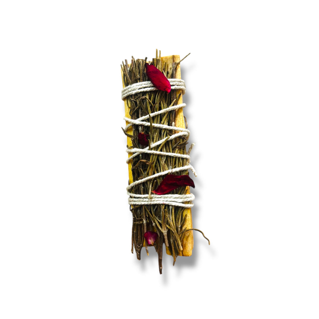 Rosemary & Rose Sprinkled Palo Santo Holy Wood Smudge Stick | Believed to Support Protection, Love & Emotional Clarity