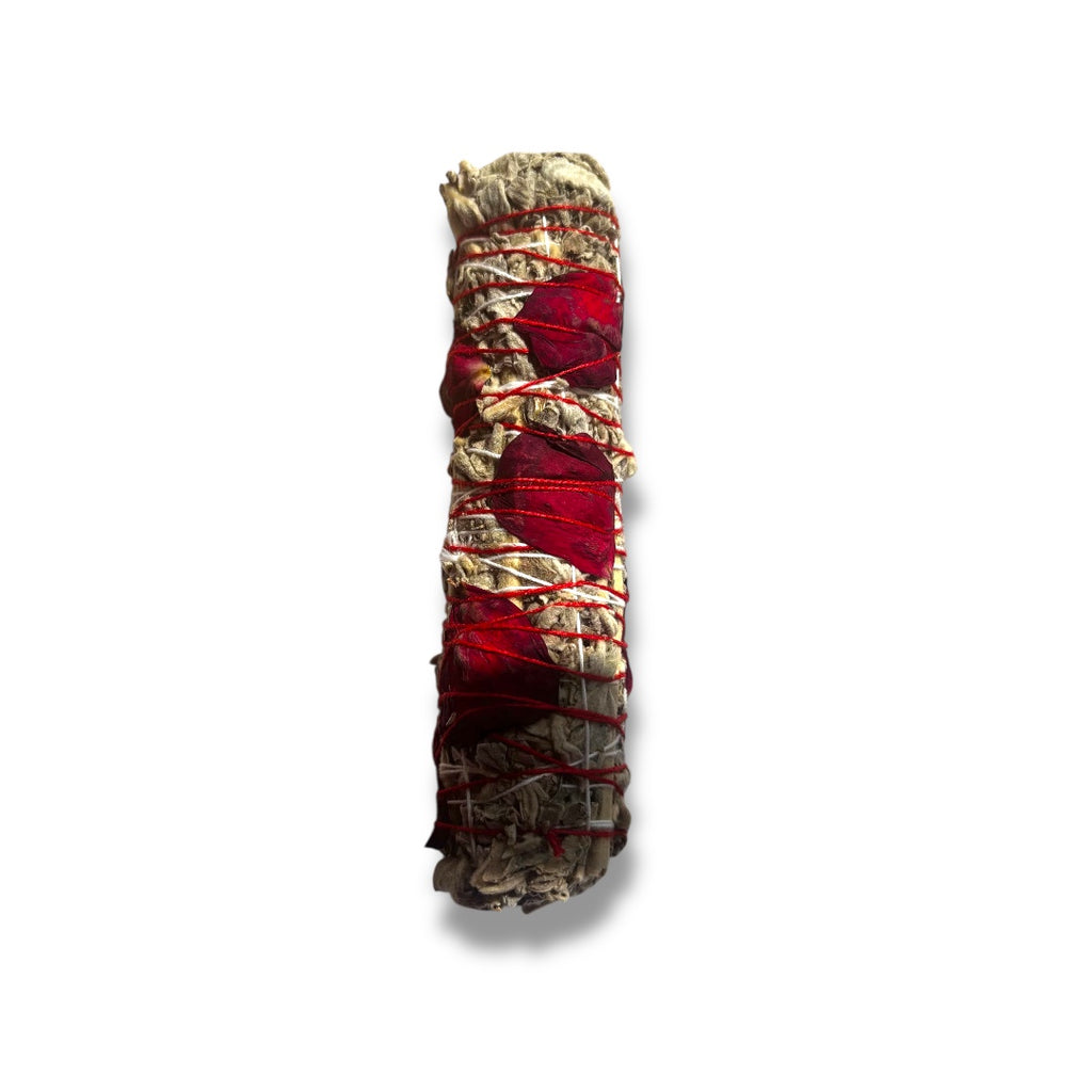 Sacred Rose Petal Sage Smudge Stick | Believed to Support Love, Emotional Harmony & Heart-Centered Energy