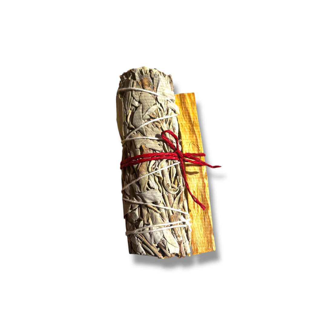 California White Sage & Palo Santo Holy Wood Smudge Stick Bundle | Believed to Support Deep Energy Cleansing, Clarity & Spiritual Balance