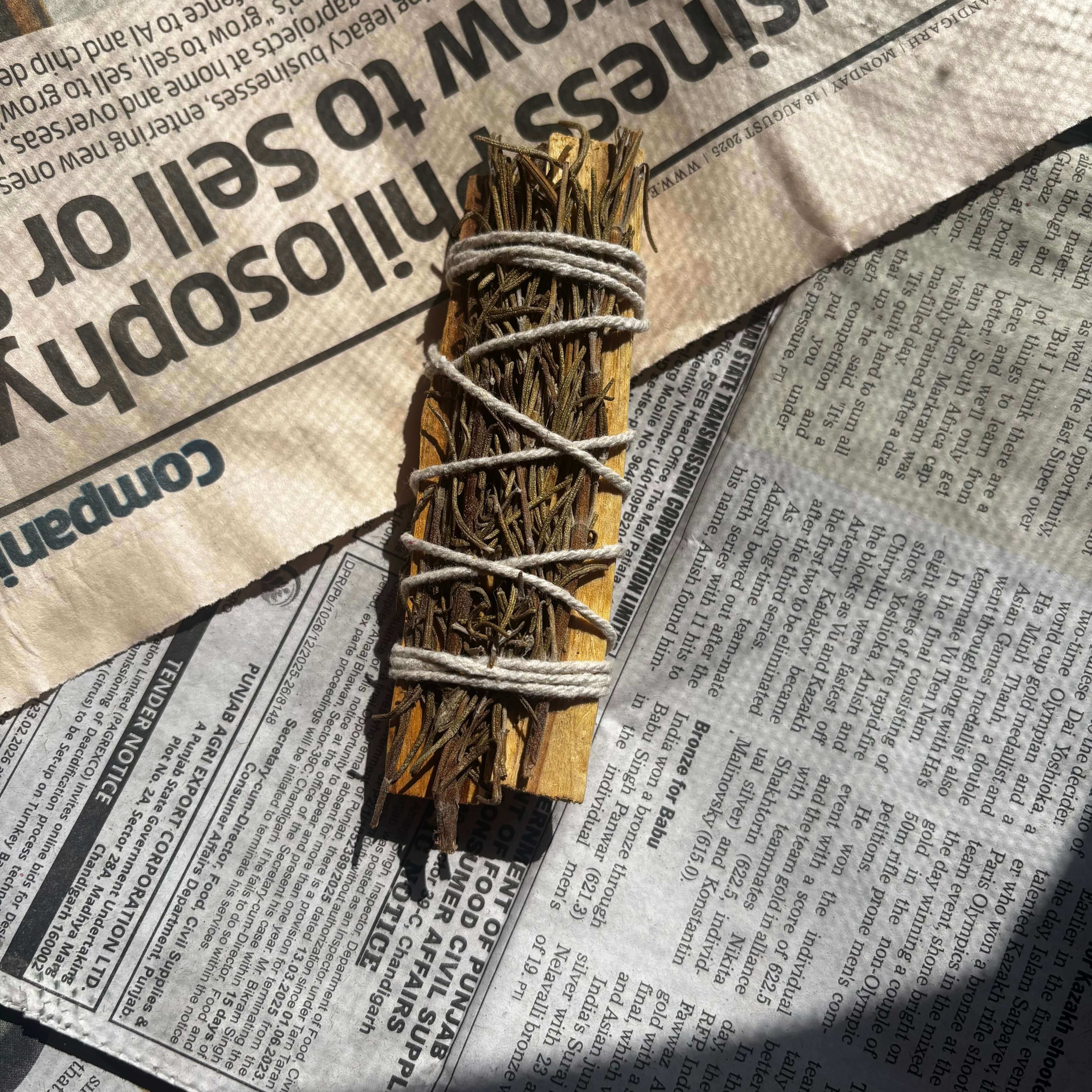 Rosemary Palo Santo Holy Wood Smudge Stick | Believed to Support Protection, Mental Clarity & Positive Energy