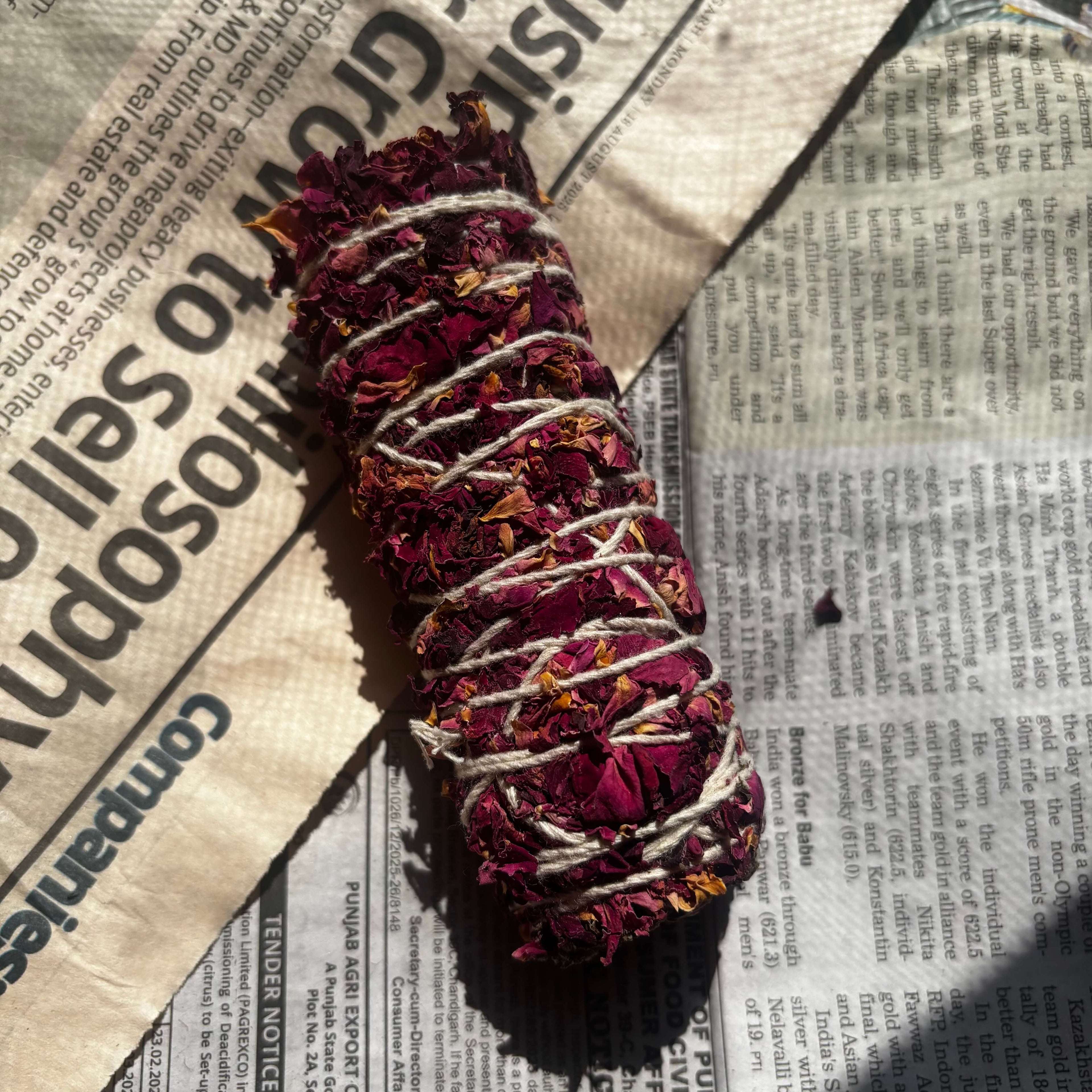 Rose Sage Smudge Stick | Believed to Support Love, Emotional Balance & Gentle Heart Healing