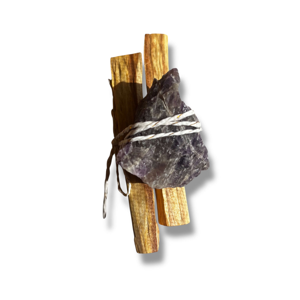 Sacred Amethyst & Palo Santo Holy Wood Smudge Bundle | Believed to Support a Sense of Calm & Clarity