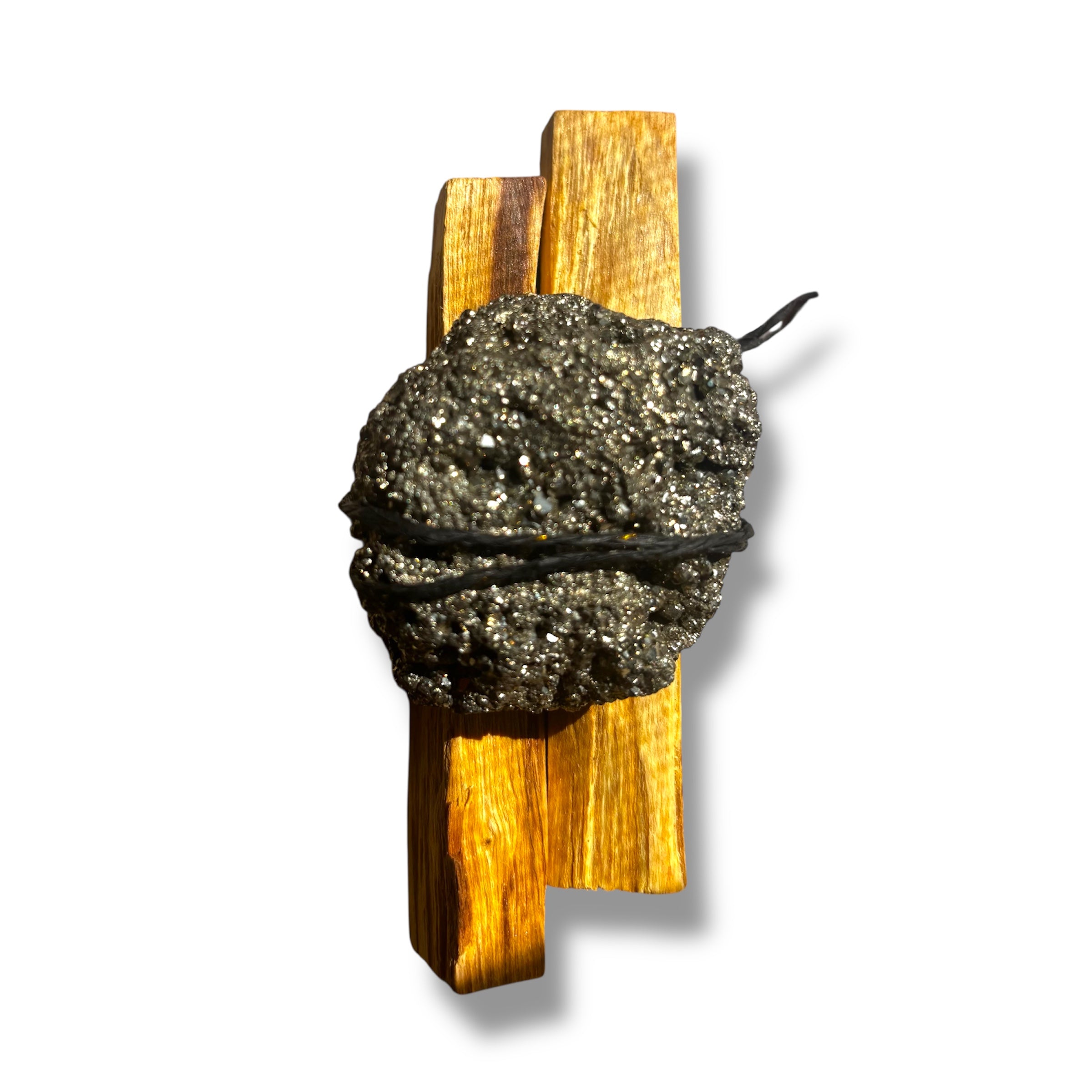 Sacred Pyrite & Palo Santo Holy wood Smudge Bundle | Believed to Support Clarity in Action & Financial Growth