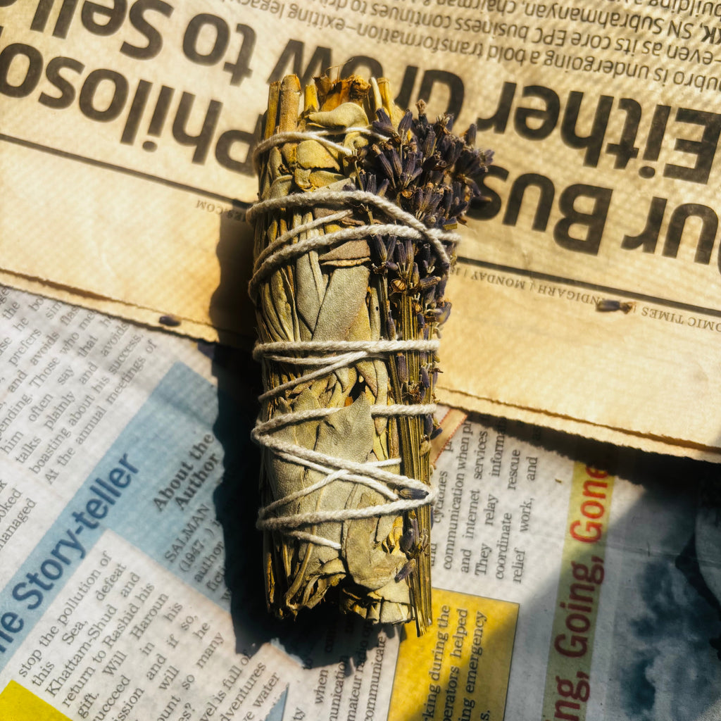 Lavender White California Sage Smudge Stick | Believed to Cleanse Spaces, Promote Relaxation & Support Emotional Balance