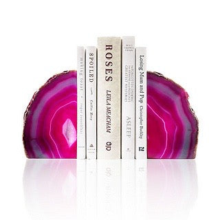 Agate Crystal Book Ends - Pair | Luxury Desk & Shelf Accent
