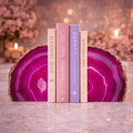 Agate Crystal Book Ends - Pair | Luxury Desk & Shelf Accent