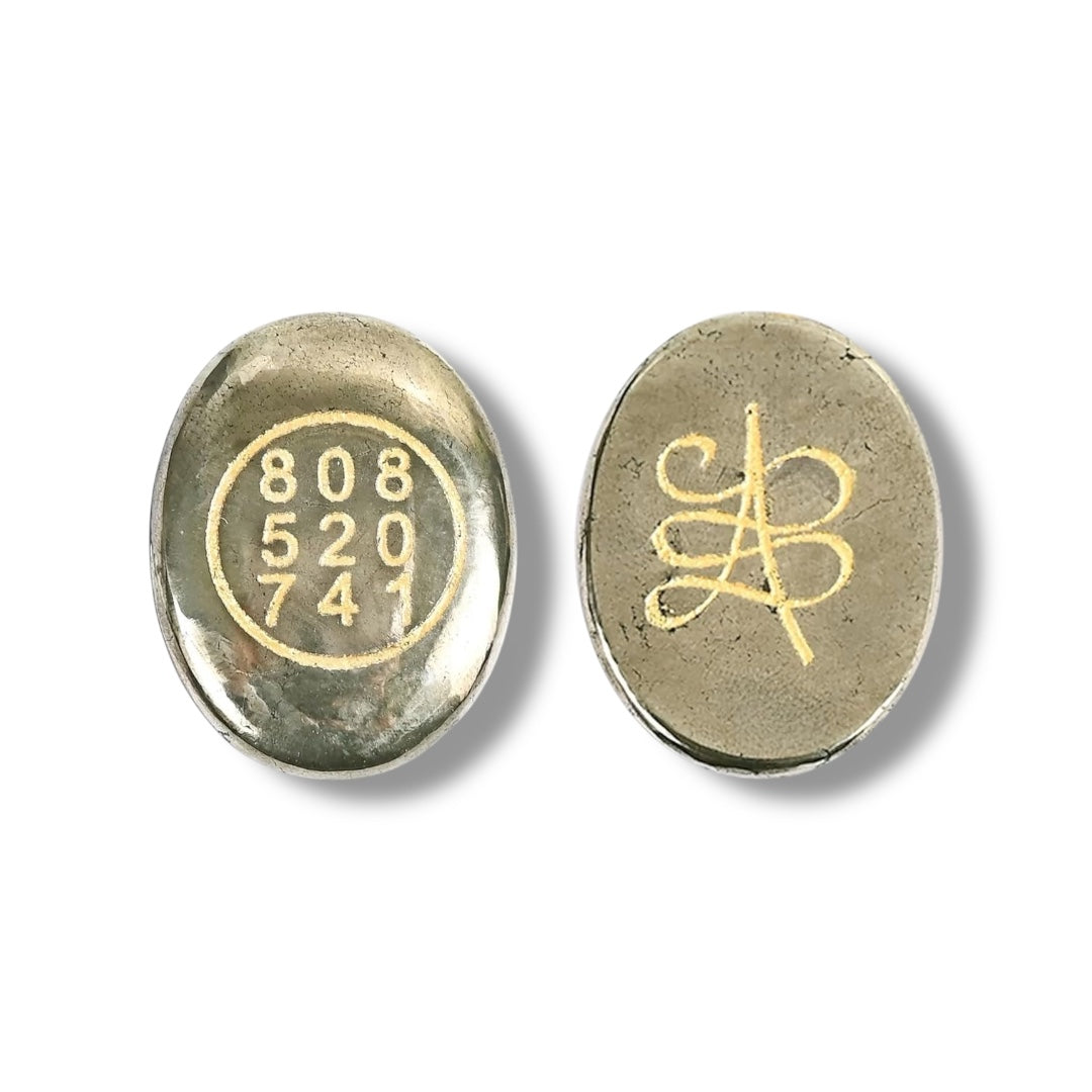 Pyrite Zibu Coin – Natural Crystal Talisman | Traditionally Linked with Abundance, Protection & Positive Energy