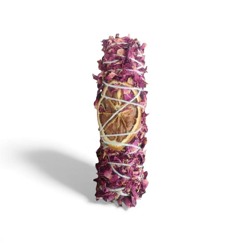 Orange & Rose Sage Smudge Stick | Believed to Promote Joy, Love & Uplifting Energy