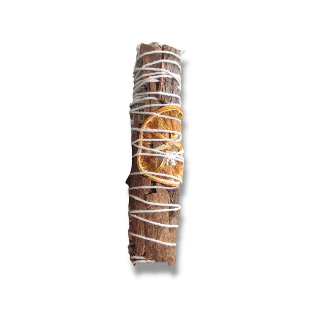 Orange & Cinnamon Sage Smudge Stick | Believed to Uplift Energy, Attract Positivity & Inspire Joy