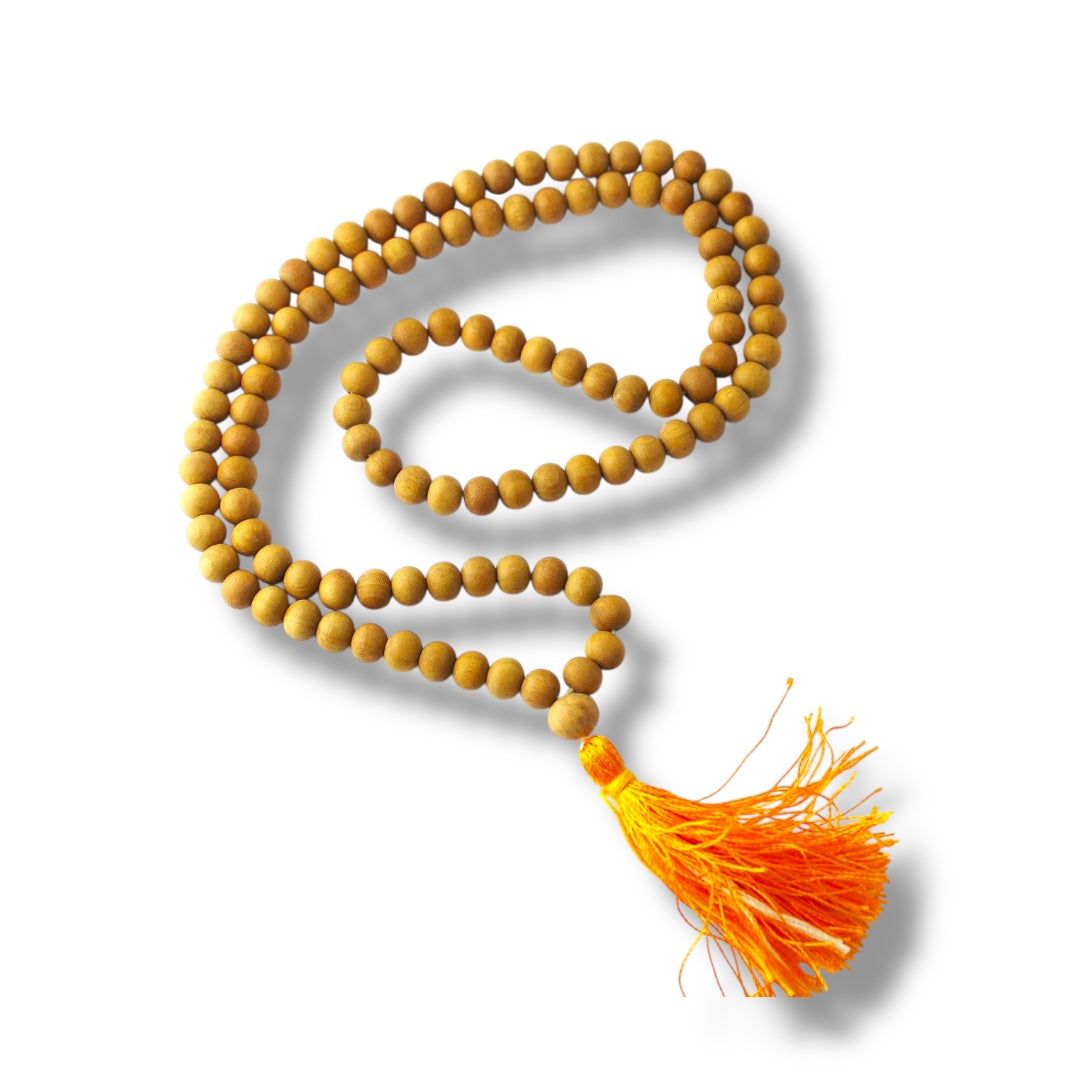 Sandalwood Prayer Mala Beads | Natural Sandal Wood Japa Mala for Meditation & Spiritual Practice