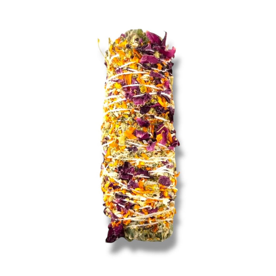 Sacred Marigold & Rose Sage Smudge Stick | Believed to Invite Positivity, Harmony & Loving Energy