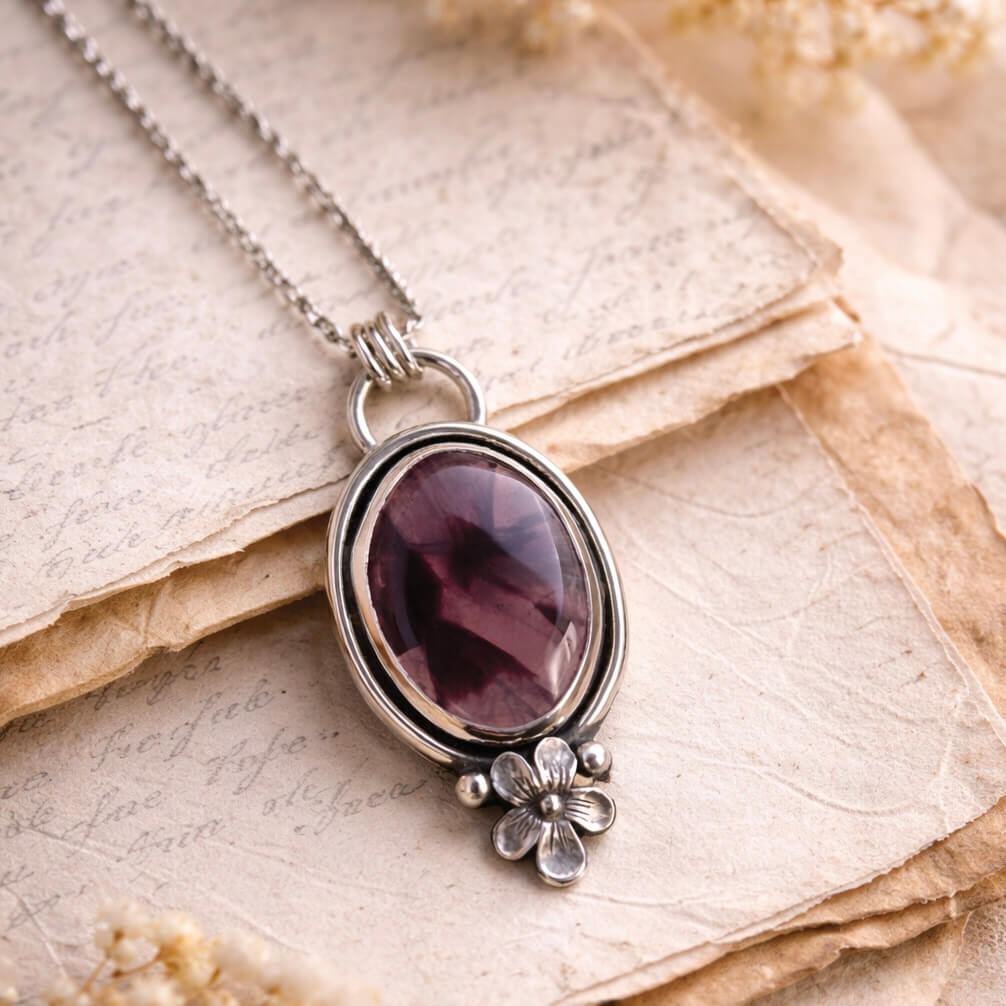 Amethyst Bloom Silver Pendant | A Symbol of Calm & Inner Grace