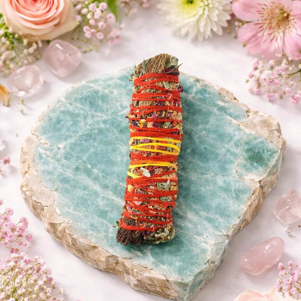 Hawan Sage - Jatamansi Loban Tulsi Rose Kapoor Chandan with Ghee Sage Smudge Stick