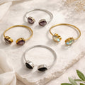 Crystals Bracelet - Faceted Stone Adjustable | Mix Exclusive Gold or Silver Plated Veya