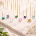 Crystals Necklace - Raw Natural Minimal Stone Adjustable | Mix Exclusive Golden Chain Nyra