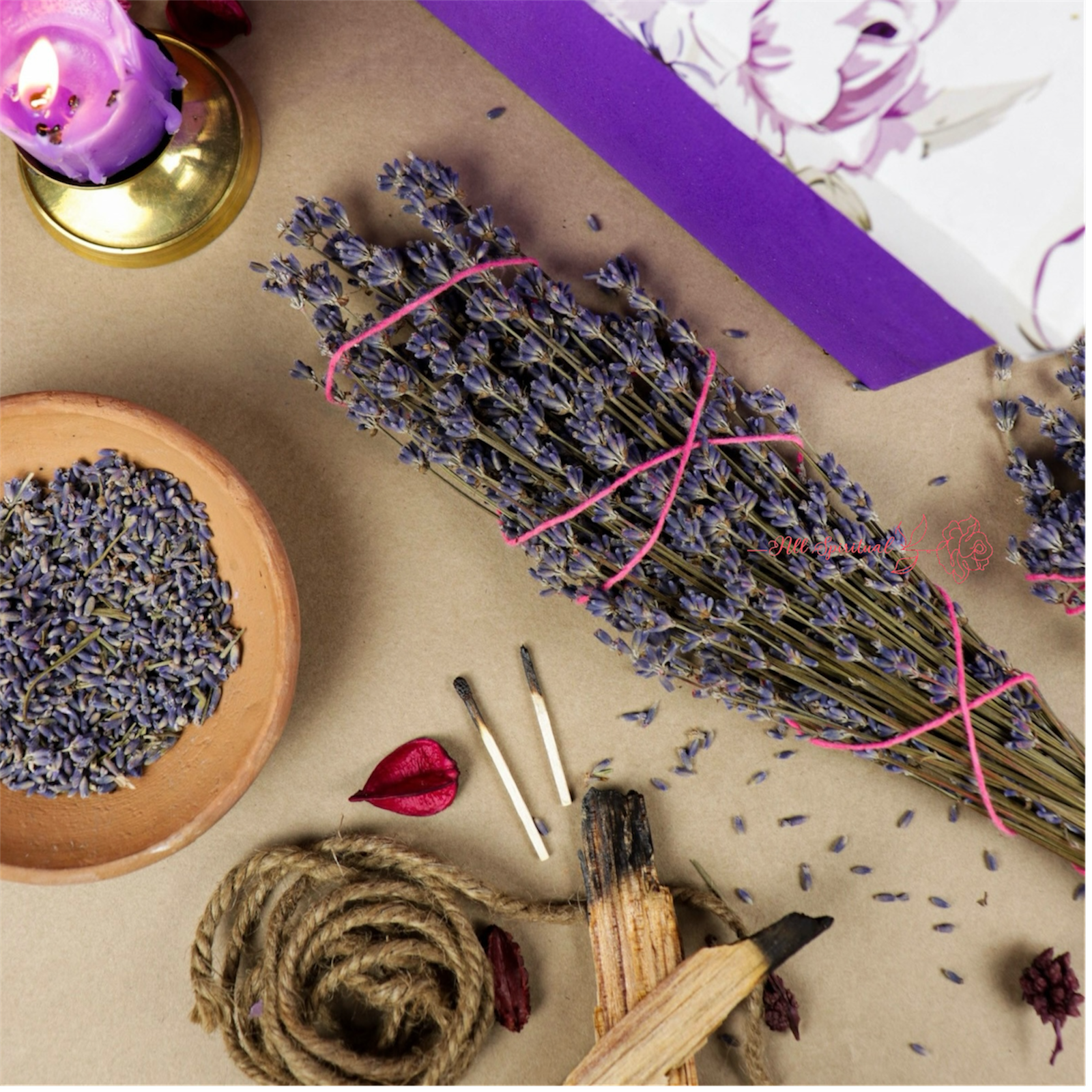 Sacred Lavender Smudge Wand | Believed to Soothe the Spirit, Cleanse Spaces & Inspire Inner Calm