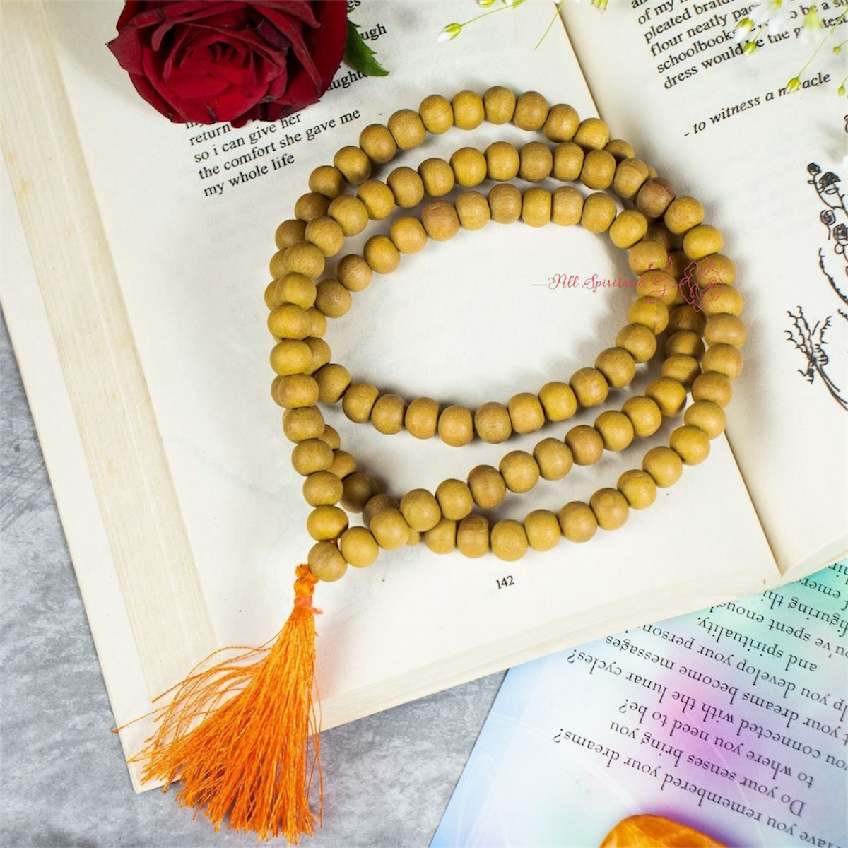 Sandalwood Prayer Mala Beads | Natural Sandal Wood Japa Mala for Meditation & Spiritual Practice