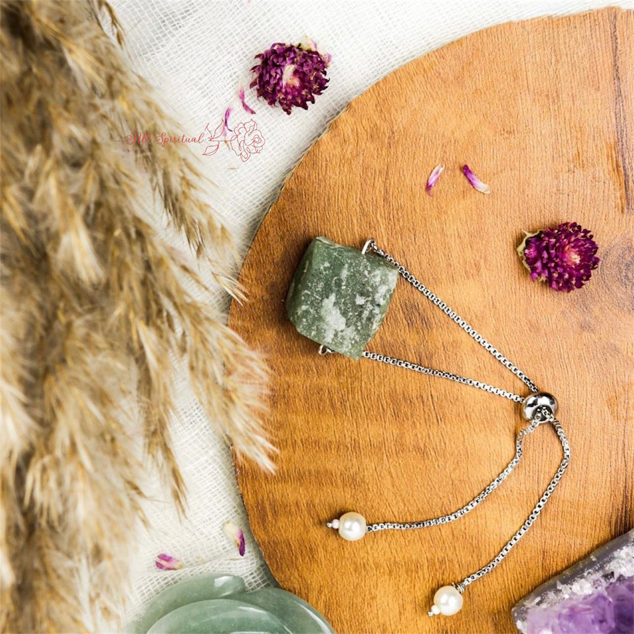 Green Aventurine Bracelet – Raw Natural Stone Adjustable | Essence of Prosperity