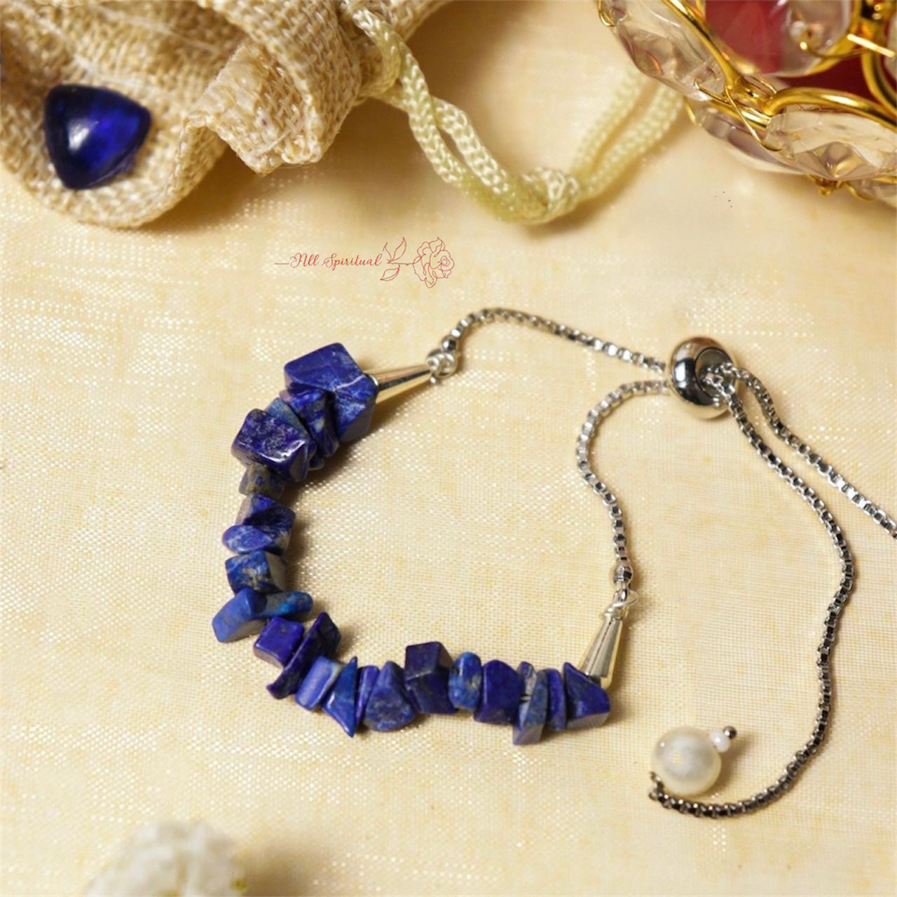 Lapis Lazuli Bracelet – Minimal Chip Style Adjustable | Reminder of Truth