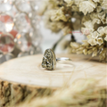 Pyrite Ring - Raw Natural Stone Adjustable Silver Plated | Reminder of Strength