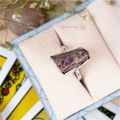 Ruby Ring - Raw Natural Stone Adjustable Silver Plated | Reminder of Passion