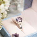 Amethyst Ring - Faceted Gemstone Adjustable Oxidised German Silver | Rooted  in Peace & Clarity