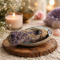 Sacred Sage, Lavender & Black Tourmaline Crystal Smudge Stick Bundle | A Symbol of Protection, Grounding & Calm