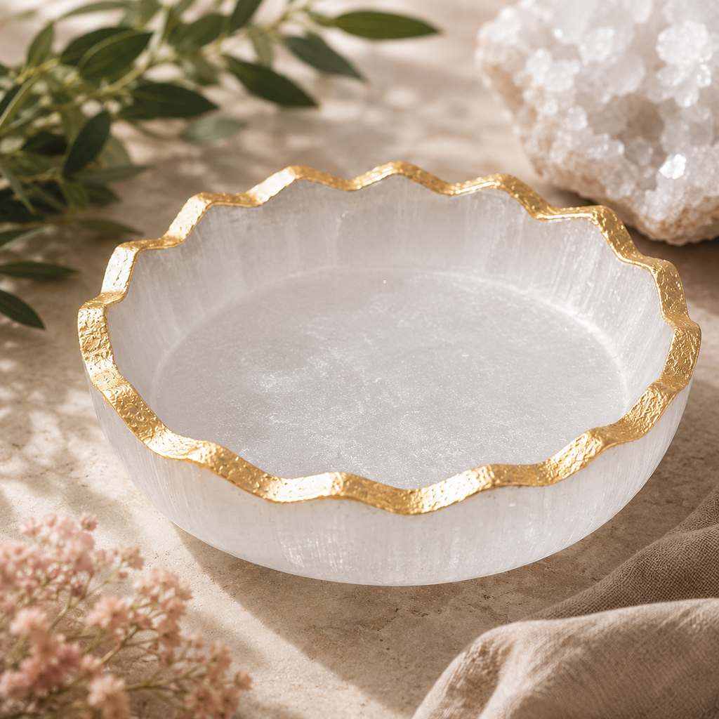 Selenite Orgonite Bowl | Vastu Inspired Home Decor & Housewarming Gift